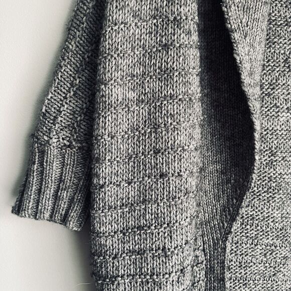 NEW Wool Alpaca Cardigan Sweater Express Small Gray Knit Shawl Collar Chunky - Picture 4 of 16